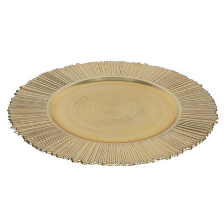 Svenska living onderbord kunststof metallic goud streep rand ø33cm