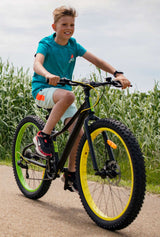 Volare Gradient Children's Bicycle - Drenge - 24 tommer - Black Green Yellow - 7 Speed ​​- Prime Collection