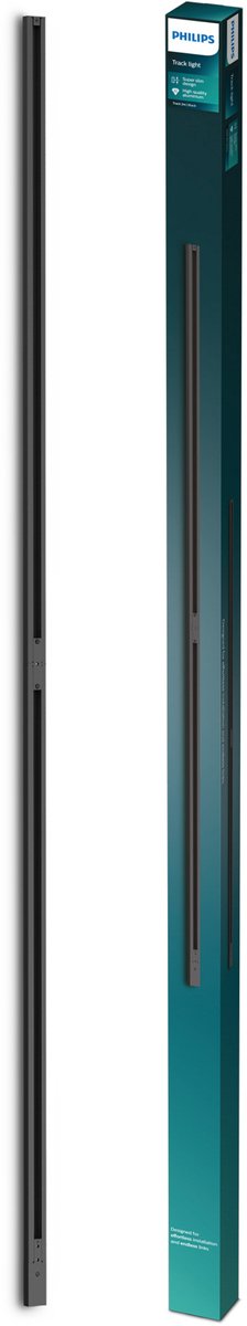 Philips easylink - 2 meter rail met stroomaansluiting - zwart - railverlichting