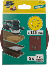 Wolfcraft hechtschuurschijven | k120 | geperforeerd | ø125mm | 5 stuks - 2251000