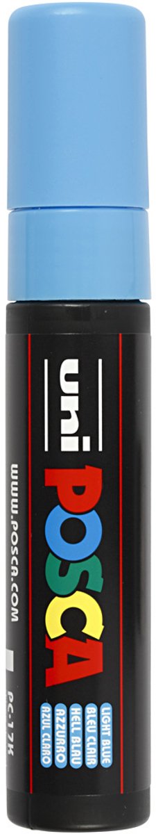 Uni-ball uni posca verfmarker 17k lichtblauw - blokpunt 15mm