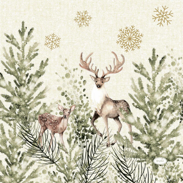Duni servetten elegant deer 33x33cm 3-laags tissue