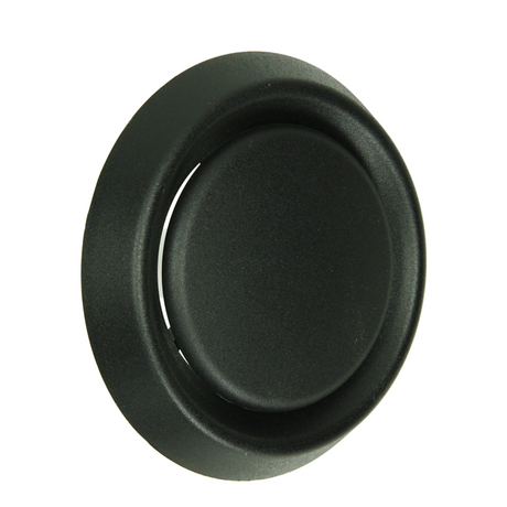 Renson 1068945 - inbouw afzuigventiel pvc 736 (dia 125) str 9005 (zwart) | 2 stuks