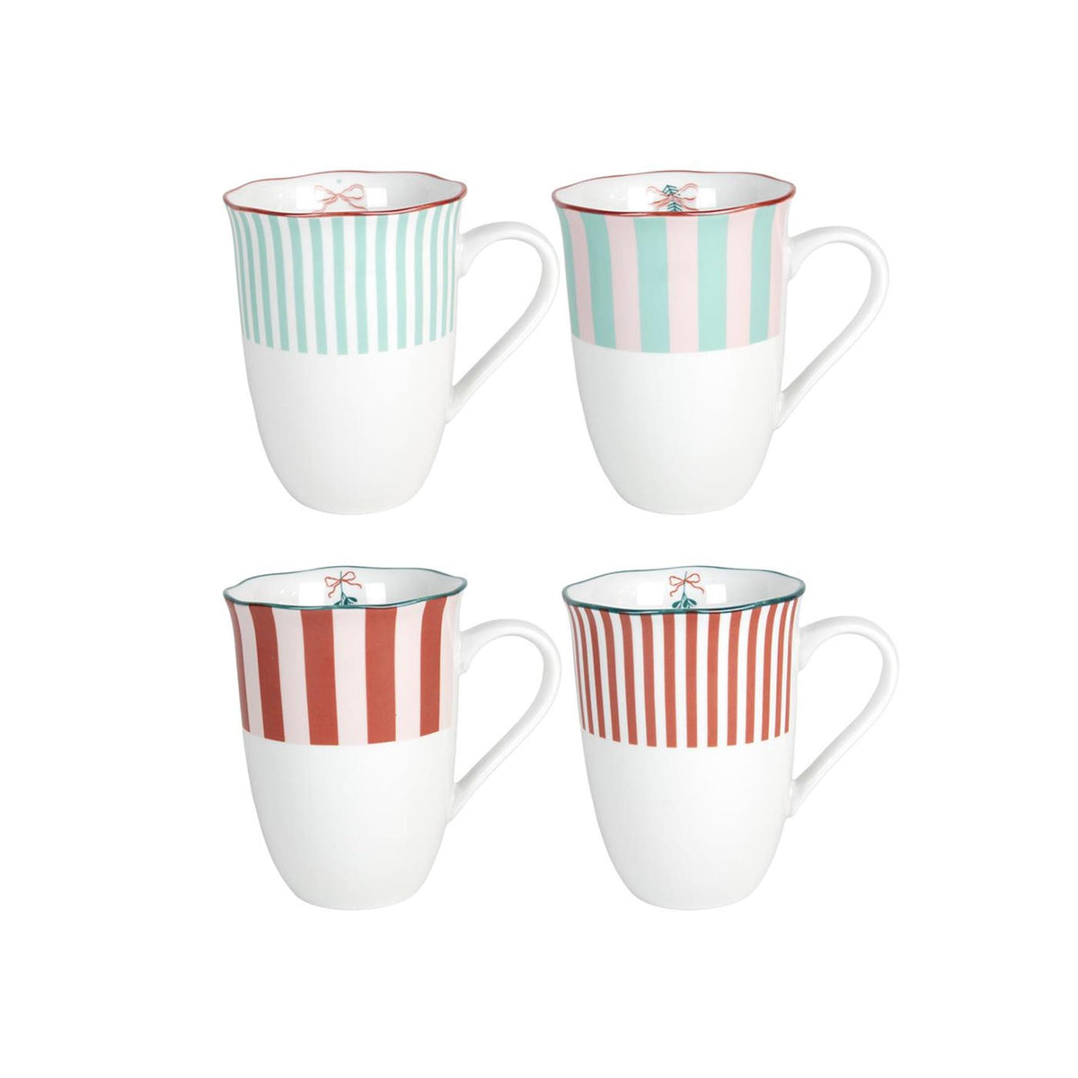 Svenska living mok kerststrikken ø9x12cm 340ml 4 assorti