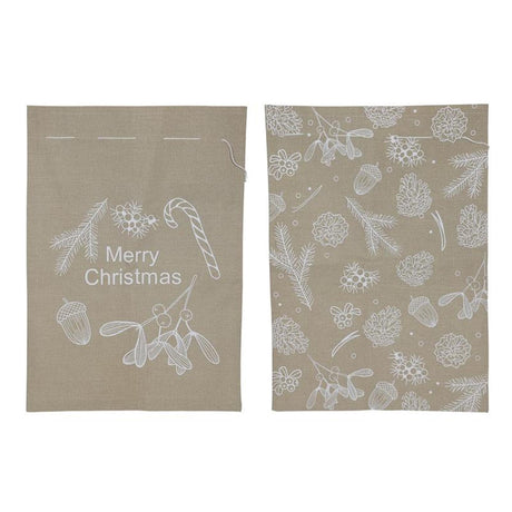 Svenska living geschenkzak kerst jute look witte print 50x70cm