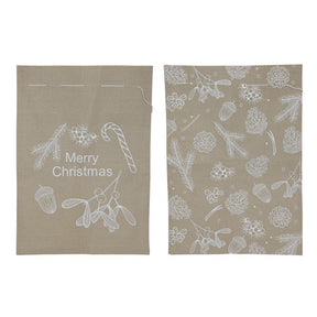 Svenska living geschenkzak kerst jute look witte print 50x70cm