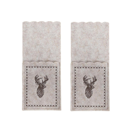 Svenska living bestekzakje rendier vilt beige set a 2 stuks 23x10cm