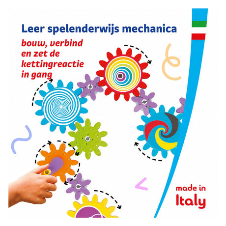 Quercetti tandwielenset kaleido gears - 55-delig - bouwstenen