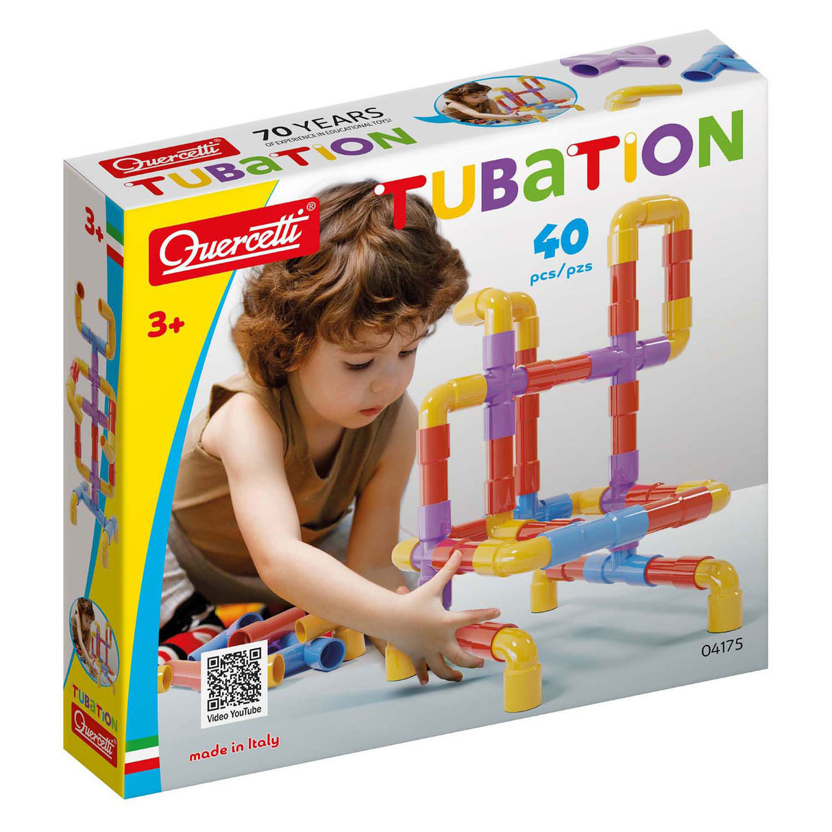 Juego de construcción de tubos de Quercetti, 40dlg.