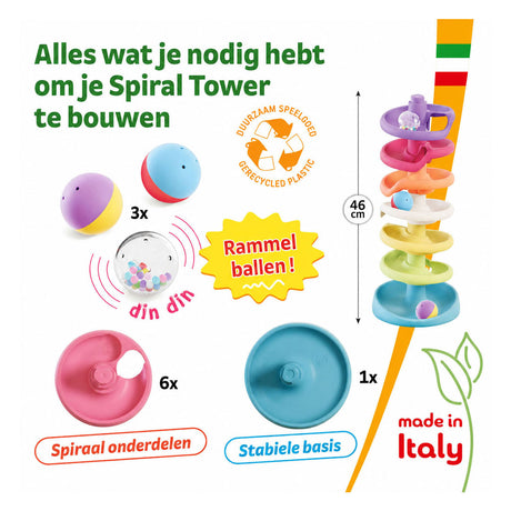 Quercetti spiral tower knikkerbaan + geluid 10-delig