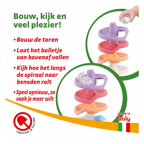 Quercetti spiral tower knikkerbaan + geluid 10-delig
