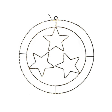 Svenska living led kersthanger ring sterren zwart 50cm 245goldled 24flash ip44 5m