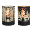 Svenska living cilinder led licht zwart boom rendier ø7x10cm 2 assorti