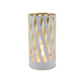 Svenska living cilinder led lichtje met vlam effect stripe wit ø8x15cm