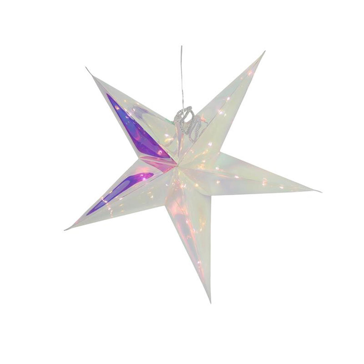 Svenska living ster irisé 53cm 20led timer 2xaa