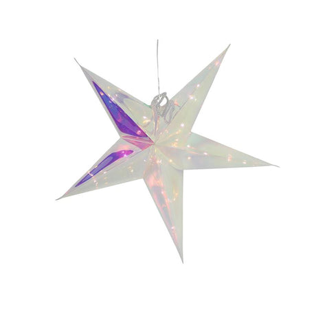 Svenska living ster irisé 53cm 20led timer 2xaa