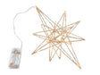 Svenska living kerstster metaal 25cm champagne goud met 25 led en timer werkt op 2xaa(excl)