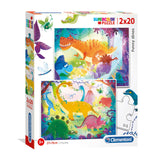 Clementoni Puzzle Funny Dinos, 2x20st.