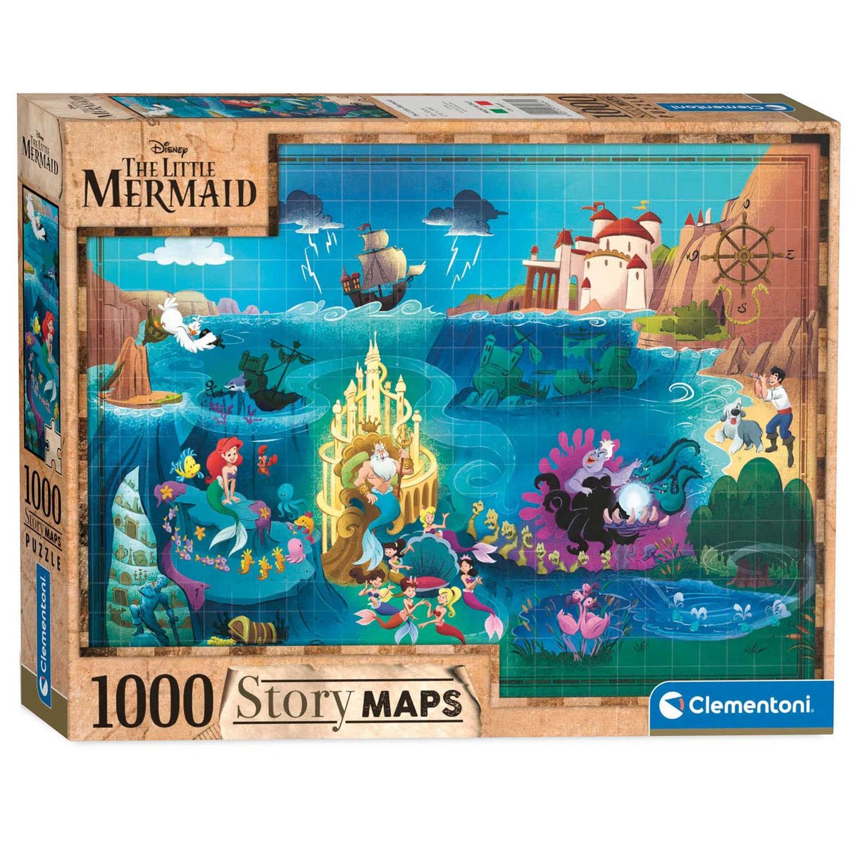 Clementoni World Map Puzzle kleiner Meerjungfrau, 1000st.