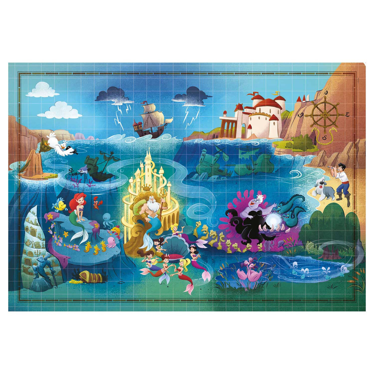 Clementoni World Map Puzzle kleiner Meerjungfrau, 1000st.