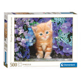 Clementoni Puzzle Cat med blommor, 500st.