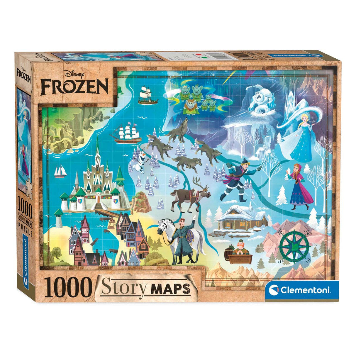 Mapa mundial de Clementoni Puzzle congelado, 1000.