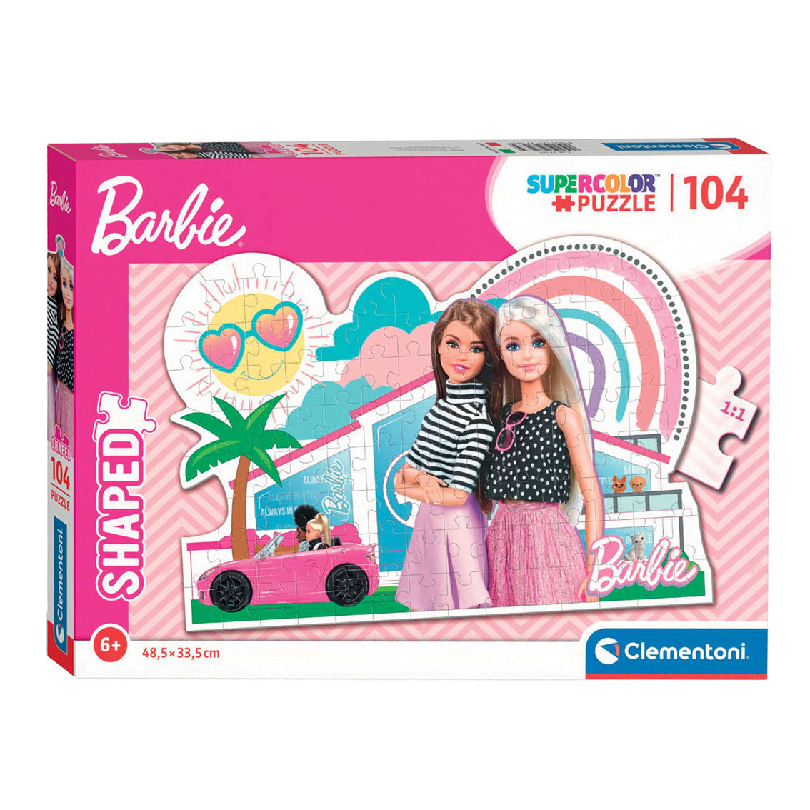 Clementoni Jigsaw Puzzle Super Color - Barbie Pink Auto, 104º.