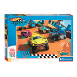 Clementoni legpuzzel super color maxi hot wheels, 104st.