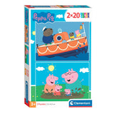 Clementoni legpuzzel super color peppa pig, 2x20st.