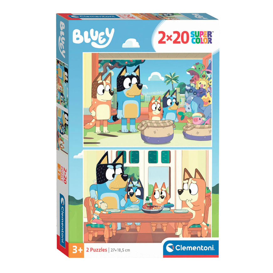 Clementoni Legpuzzel Super Color Bluey, 2x20st.