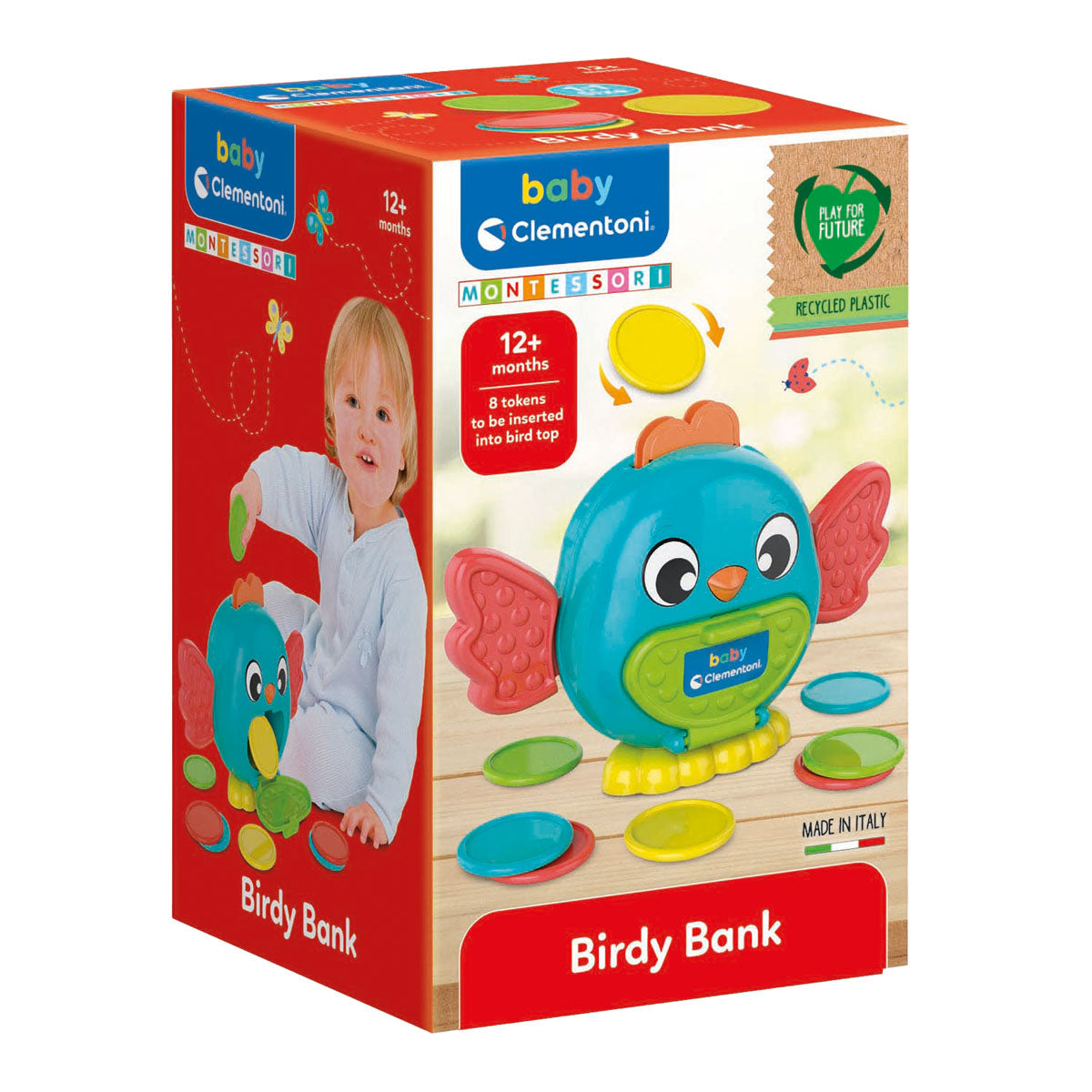 Clementoni baby vogel bank met munten, 9dlg.