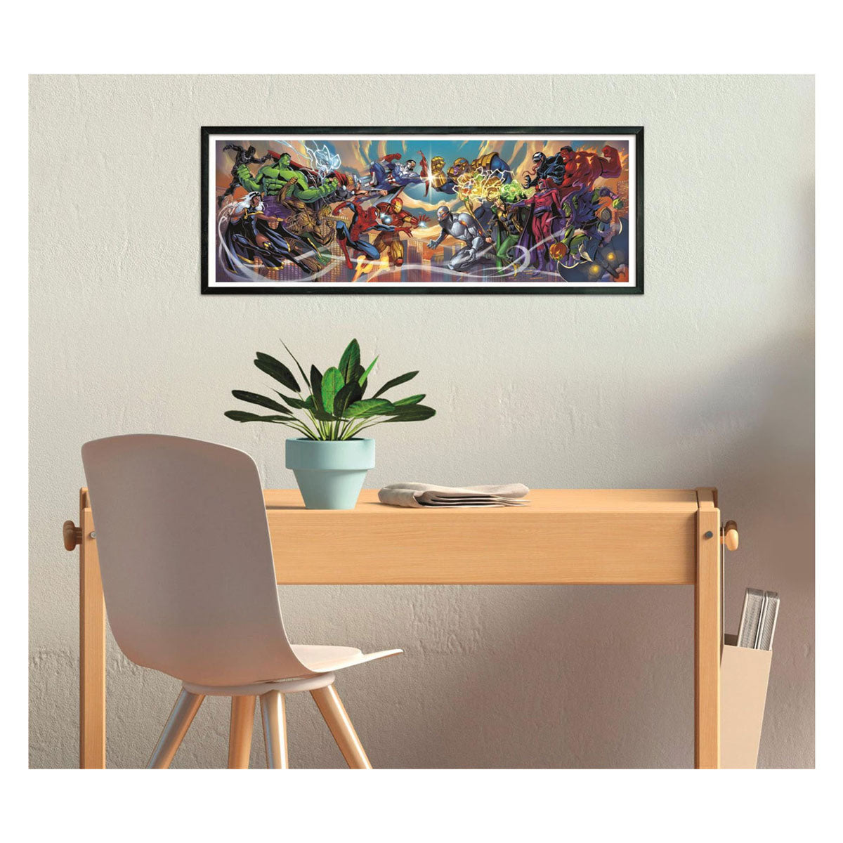 Clementoni legpuzzel marvel heroes vs villa panorama - 1000st.