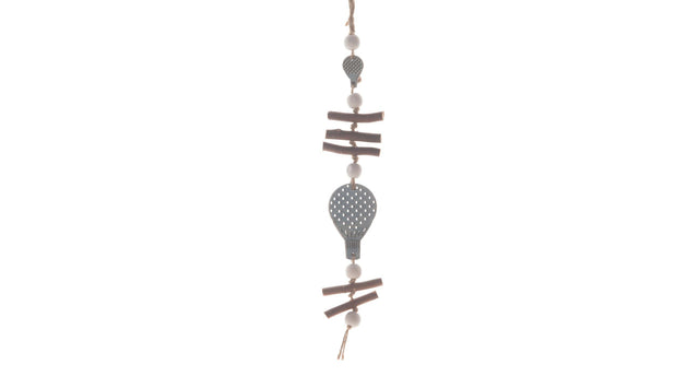 Wooden hanging balloon decoration 40cm light blue