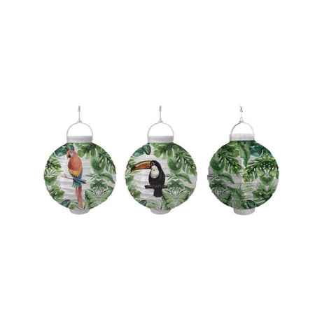Svenska living lampion led met jungle print ø20cm werkt op batterijen ( exclusief 2x aaa )