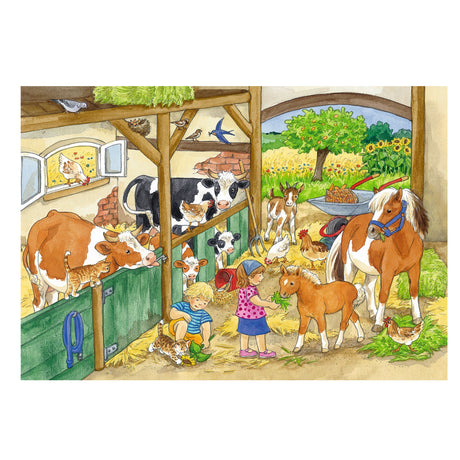 Ravensburger puzzel vrolijk boerderijleven- 2x24 stukjes - kinderpuzzel