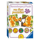 Ravensburger dieren en hun kleintjes puzzel, 9x2st.