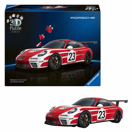 Ravensburger - iconics: porsche 911 salzburg edition - 3d puzzel - 108 stukjes - bouwset voor kinderen vanaf 8 jaar
