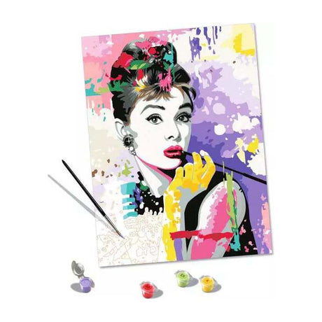 Ravensburger schilderen op nummer set - audrey hepburn canvas kunst.