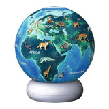 Ravensburger – aarde met diermotieven – 3d puzzle-ball nachtlicht – 73 stukjes
