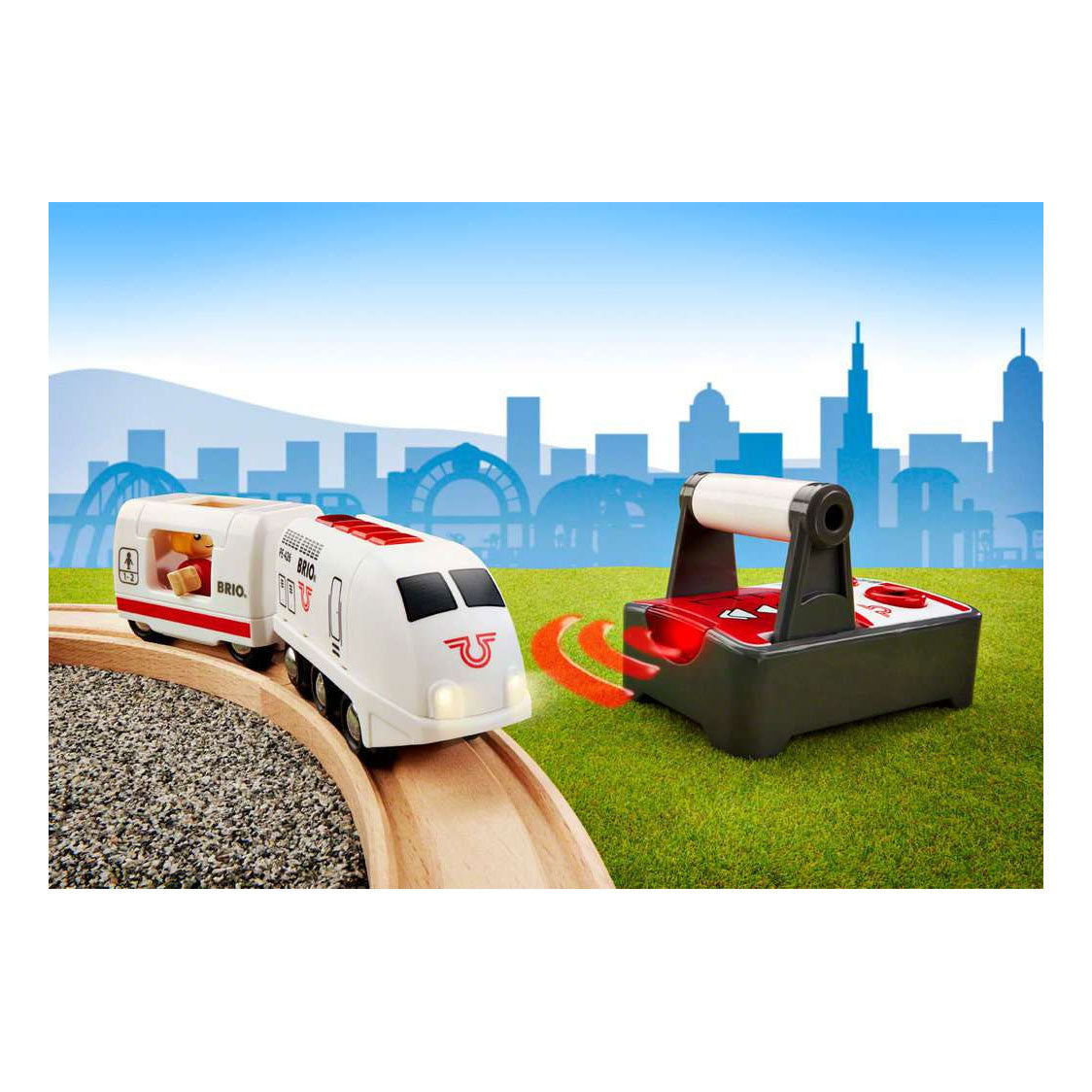 Brio witte rc locomotief met afstandsbediening - 33510 - treinbaanonderdeel