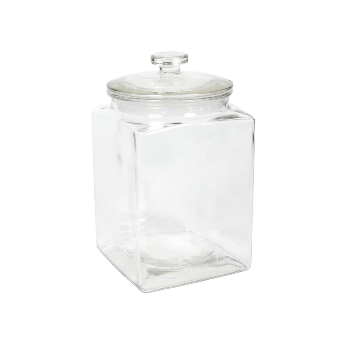 Voorraadpot glas vierkant met deksel 3l