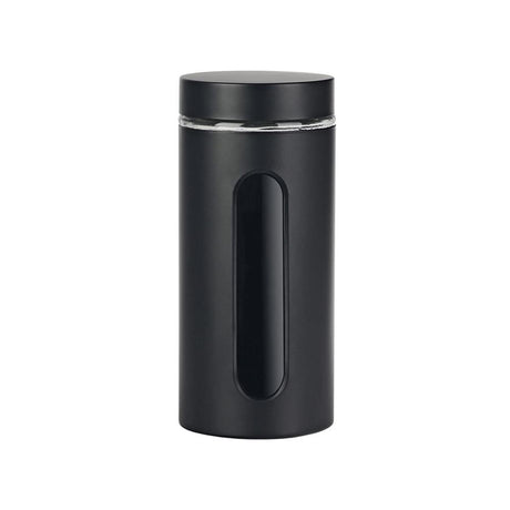 Kitchen tools voorraadpot venster zwart mat 10x10x22,5cm 1200ml glas