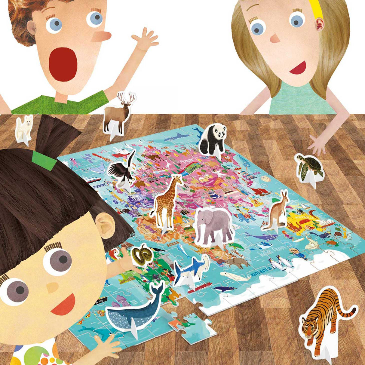 Headu jigsaw puzzle world with 3D elements, 108st.