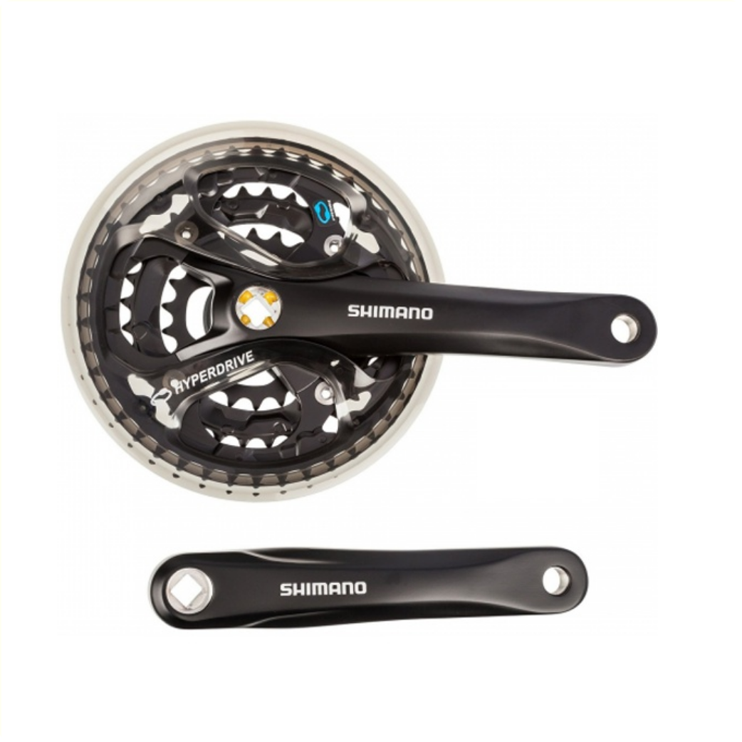 Shimano Cranket Adera 7 8-biegowa. 48 38 28t, długość korby 170 mm czarna, 4 mm BCD 104 64 mm, 4-army