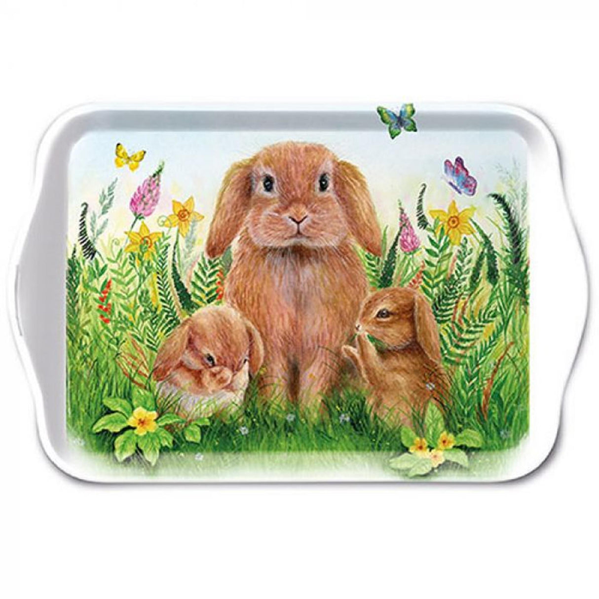 Ambiente tray rabbit family 13x21cm