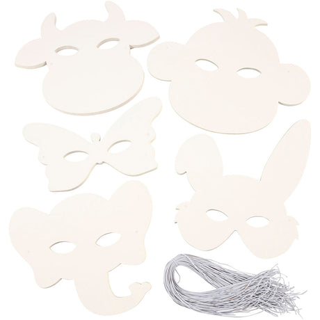 Creativ company http: www.cchobby.nl dierenmaskers-h-13-24-cm-b-20-28-cm-230-gr-wit-100-stuk-1-doos