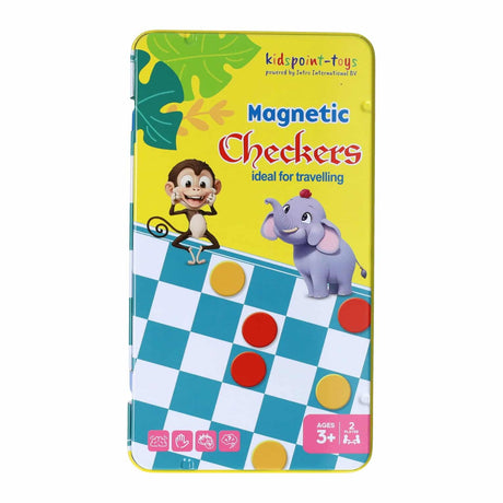 Lobbes magnetische reisspel in blik schaken dammen