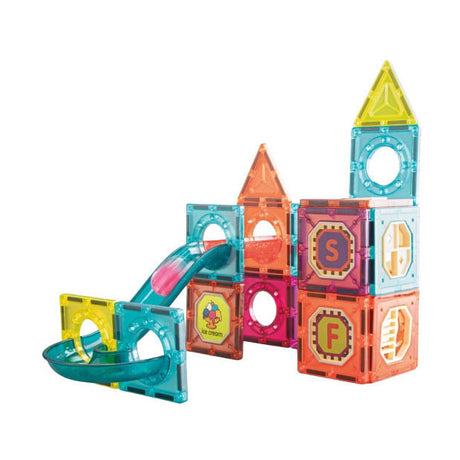 Toi-toys magnetische knikkerbaan bouwset kleurrijk speelgoed 78-delig.