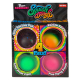 Toi-toys squishdough set knijpballen glitter neon 5cm, 4-pack