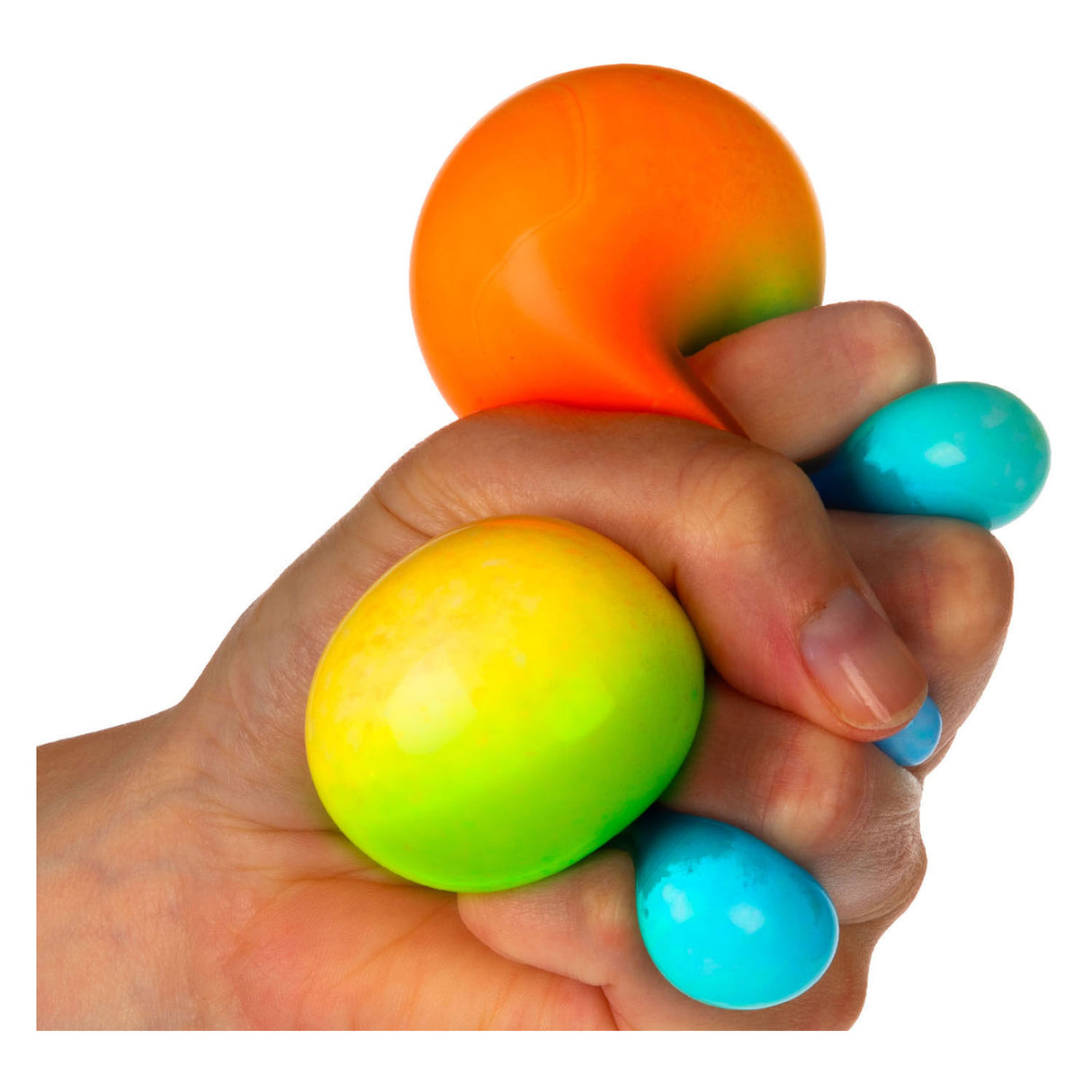 Toi-toys squishdough set knijpballen glitter neon 5cm, 4-pack